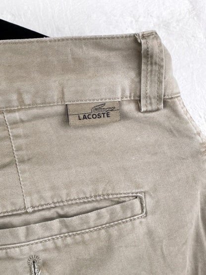 Lacoste Retro Chinohose – Beige, Straight Fit, Größe 46