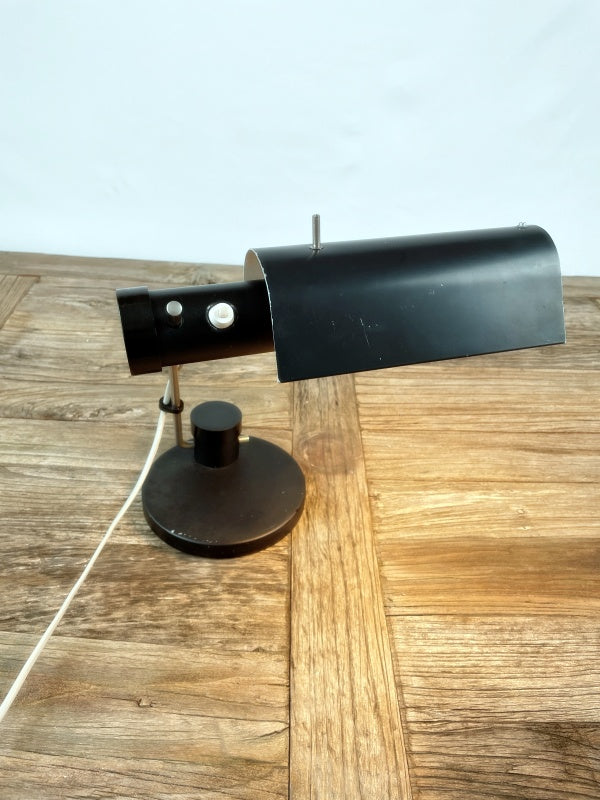 Schreibtischlampe Typ TK 501 – Mid-Century / DDR-Industriedesign, Schwarz, ca. 1970er