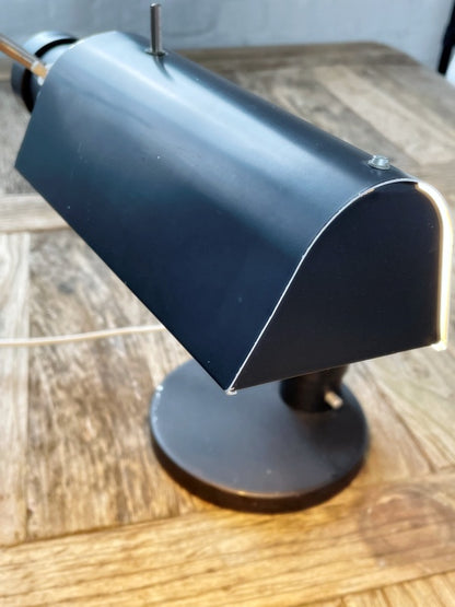 Schreibtischlampe Typ TK 501 – Mid-Century / DDR-Industriedesign, Schwarz, ca. 1970er