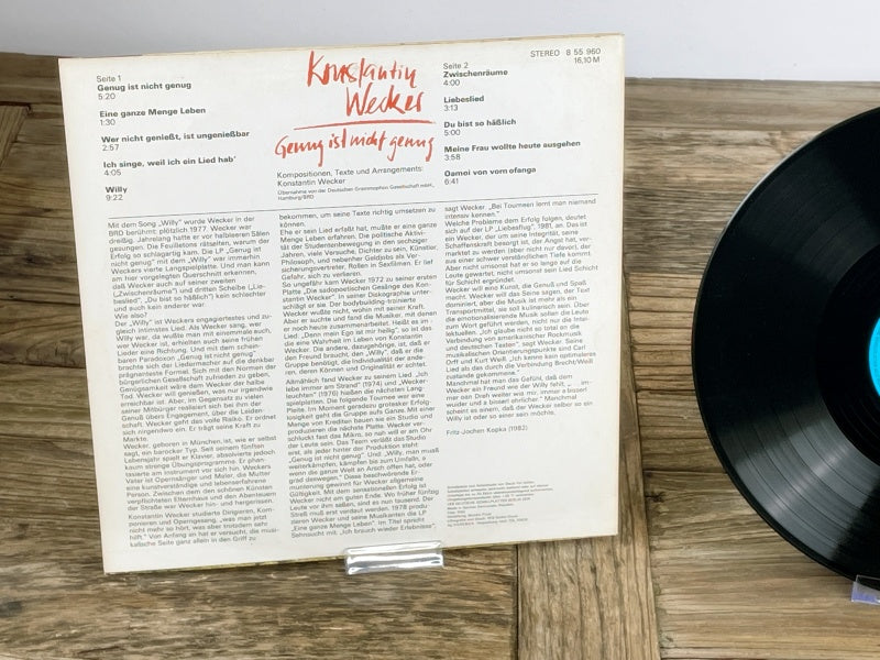Konstantin Wecker – Enough is not enough (AMIGA, GDR pressing, 1983) – Vintage LP Vinyl