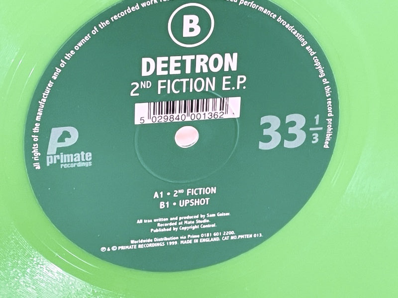 Deetron – 2nd Fiction E.P. (Primate Recordings, 1999) – Retro Green Vinyl