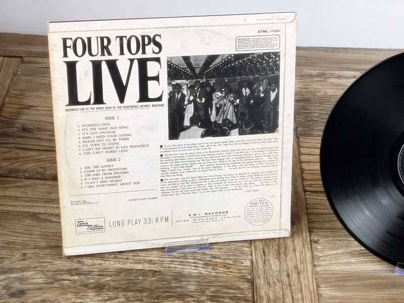 Four Tops – Live! Vintage Motown Soul LP (Tamla Motown STML 11041, 1966)