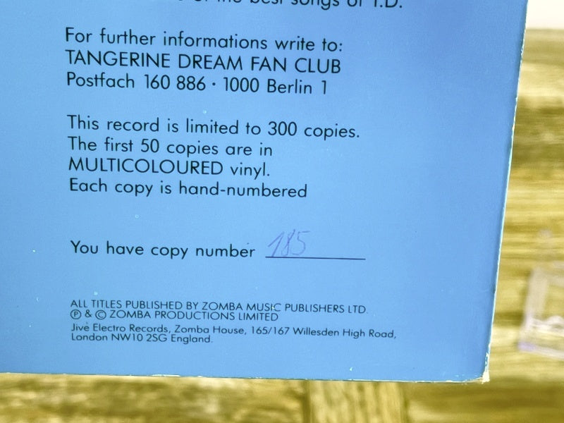 Tangerine Dream – [Compilation, Limited Edition 2LP #185/300, Super Fighter Label, ca. 1980s] – Rare Handnummerierte Sammlerpressung