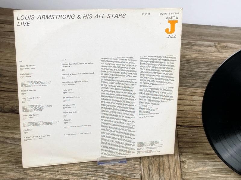Louis Armstrong & His All Stars – Live (Amiga Jazz Series) Vintage LP, DDR-Pressung