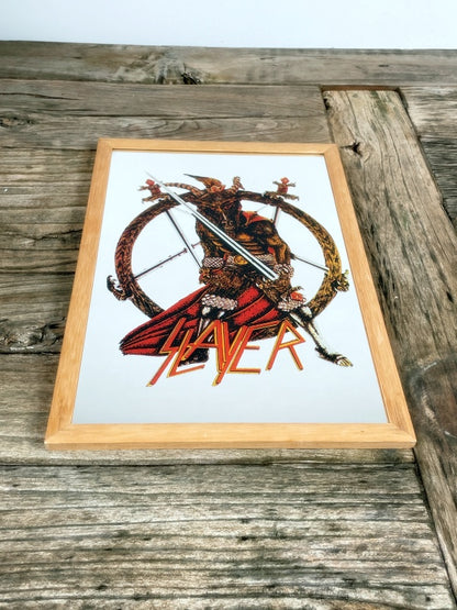 Slayer Wandspiegel mit Holzrahmen Retro Fanartikel 80s Style