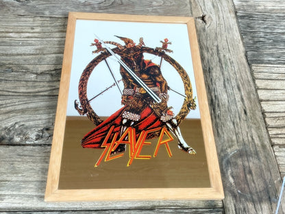 Slayer Wandspiegel mit Holzrahmen Retro Fanartikel 80s Style