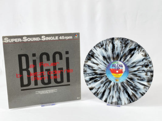 Biggi – Feuer / Jetzt oder nie (12", 1985 – Retro Pop, Splatter Vinyl)