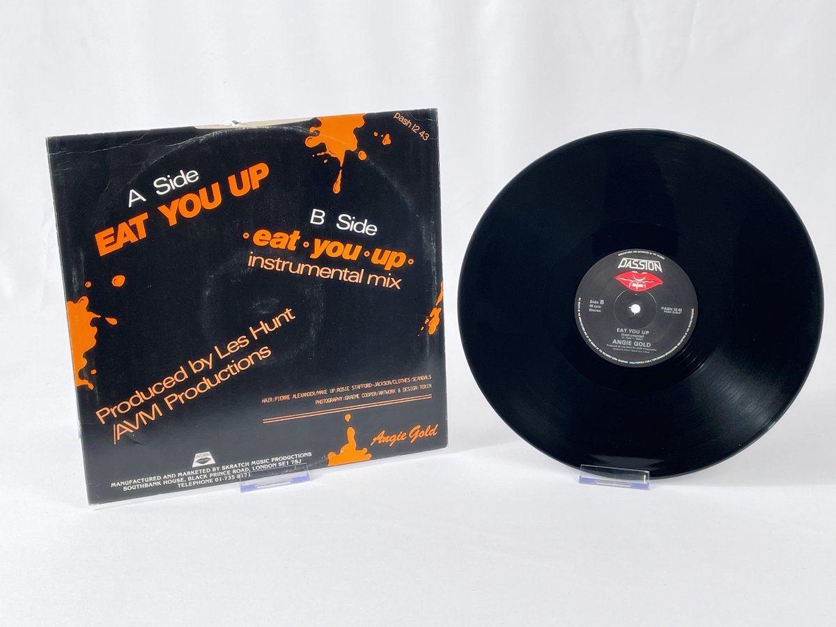Angie Gold – Retro Maxi Single „Eat You Up“ (1985, Passion Records)